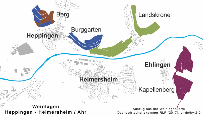 Weinlagenkarte Heppingen - Heimersheim